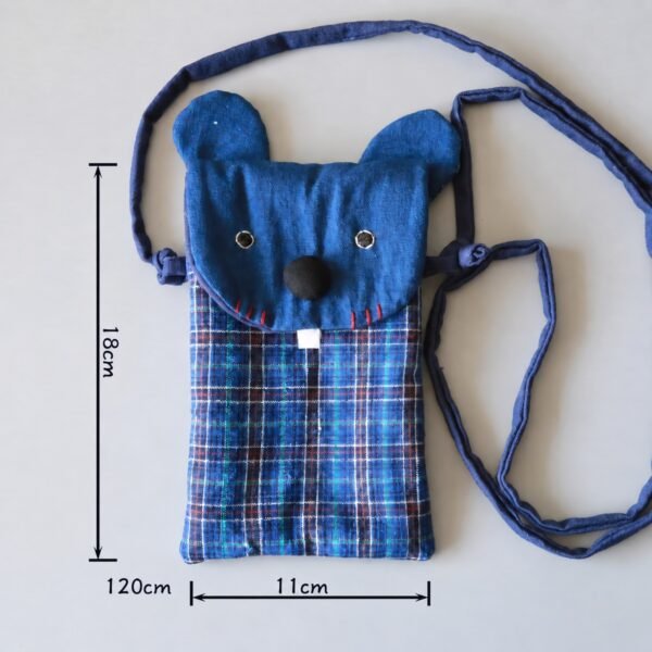 Mini-sac bandoulière en tissu en forme de souris