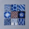 IMG_5492 Neuf dessous de verre en coton présentant différents motifs indigo Zharan
