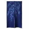 Rideau indigo Branches fleuries Rideau fendu en coton indigo au motif Branches fleuries