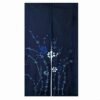 Rideau indigo Fleurs de nuit Rideau fendu en coton indigo au motif Fleurs de nuit