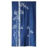 Rideau indigo Bambous Rideau fendu en coton indigo décoré de bambous