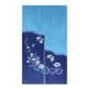 Rideau indigo Papillons et feuillage Rideau fendu bicolore bleu clair et indigo décoré de deux papillons et de feuilles